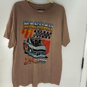 Nascar Tan Racing Tee with Colorful Car Graphic size XL NWOT